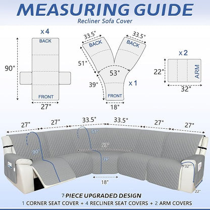 Arfntevss Recliner Sectional Couch Covers 1OO% Waterproof L Shape Sofa Cover - Image 2