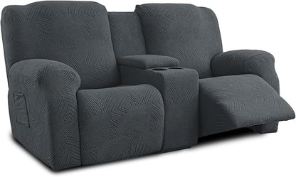 Recliner Loveseat Covers with Console, 6-Piece Stretch Geometric Strokes by Unknown