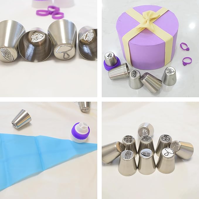 Thanksgiving Icing Piping Tips frosting kit Cake Decorating Tools disposable and Reusable Piping Bags Couplers Kit