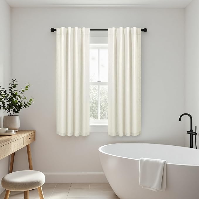 Pitalk Natural Linen Blackout Curtains 60 Inch Length 2 Panels Set 5FT 5 FT Long - Image 8