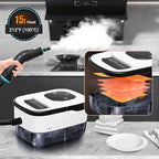 Handheld Pressurized Steam Cleaner. 4Bar for Home, Kitchen, Bathroom, 15s Heat-Up, 6 Adjustable Levels, Large 42.27oz Tank, Portable Steamer for Tile, Grout, Floor, Shower, Walls with 12 Accessories