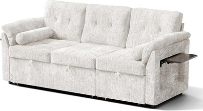 Convertible Sleeper Sofa Bed, 63 Inch Chenille Pull Out Couch - Image 12