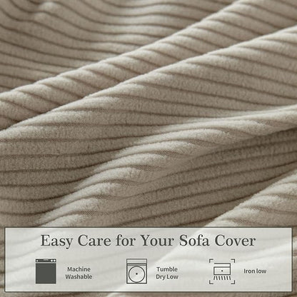 OHSIO Sectional Couch Covers, Wear Resistant Stretch Sofa Covers Washable Soft - Image 6