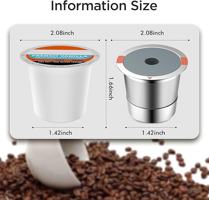 Reusable k Cup Coffee pod Filters,Universal stainless steel Refillable k Cups Filter Use for Keurig 2.0 and 1.0 Coffee Makers-machine(1pack)…