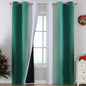Green and Greyish White Blackout Curtains 42Wx84L 2 Panels | Ombre Curtains by ESTELARTEXTILER