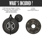 XXL Japanese Cast Iron Teapot with Infuser & Matching Trivet - Large 85 Oz/2500ml Tetsubin Loose Leaf Tea Pot with Enamel Interior - Handcrafted Big Cast Iron Tea Kettle Humidifier Set - Black