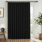 INOVADAY Linen Textured 100% Blackout Sliding Door Curtains 102x96 Black | 1 by INOVADAY