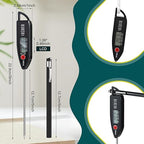 3 Set Waterproof Food Thermometer for Water, Liquid, Candle and Cooking Digital Meat Thermometer with Long Probe Instant Read for Kitchen BBQ Grill Candy (Black,White,Red)