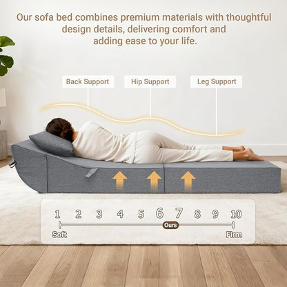 BeBen Folding Sofa Bed Chair, Convertible Sleeper Chair Futon Couch, Foldable - Image 9