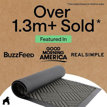 GORILLA GRIP 100% Waterproof All-Season WeatherMAX Doormat US Designed Natural - Image 4