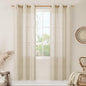 Natural Linen Curtains 80 inches Long 2 Panels Set, Bronze Grommet Thick by LAMIT