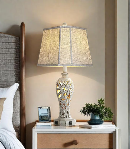 25'' Farmhouse Table Lamp for Living Room Bedroom, 2 USB Ports Vintage Rustic - Image 9