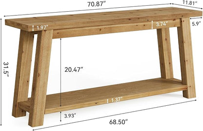 LITTLE TREE 70.9" Solid Wood Console Table - Image 2