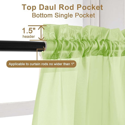 Chyhomenyc Sheer Curtains 108 Inch Length 2 Panels Set, Extra Long Light - Image 5