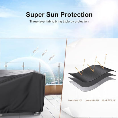 Patio Furniture Set Cover Waterproof, Mrrihand Outdoor Sectional Sofa Set Cover - Image 7
