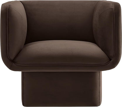 Modway Tate Performance Velvet Accent Chair in Chocolate Brown - Image 8