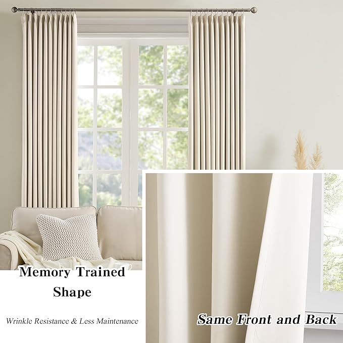 Blackout Sliding Glass Door Curtains 2 Panels Set, 80 Inch Wide Room Divider - Image 6