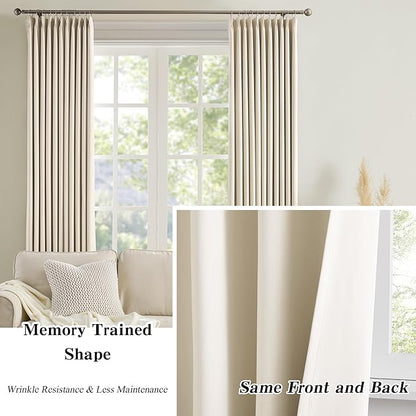Cream Beige Curtains 72 inch Wide x 108 inch Long 2 Panels - Image 6