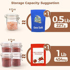 ComSaf 8oz Small Airtight Glass Jars Set of 12 with Lid Food Storage Jar Round, Mini Storage Container with Clear Preserving Seal Wire Clip Fastening for Kitchen Canning, Jam, Spice, Honey, Mason Jars
