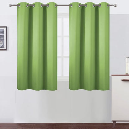 Light Green Blackout Curtains 38 x 54 Inch Length/Set of 2 Curtain by Lemomo