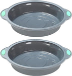 To encounter 9 Inch Silicone Round Cake Pans, 2 Pack Nonstick Silicone Baking Pans Set, Food Grade Cake Molds, with Metal Reinforced Frame More Strength