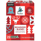 Caribou Coffee Reindeer Blend, Single-Serve Keurig K-Cup Pods, Dark Roast Coffee Pods, 88 Count