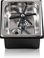 Coffee Armada Glass and Pitcher Rinser – Stainless Steel – High Pressure Auto Jet Washer Press – Essential item for Professional Coffee Shops and Bars 7.3” x 6.9” x 4.5”