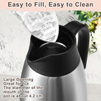 Norme 2 Pcs Thermal Coffee Carafe Insulated Stainless Steel Coffee Carafe for Hot Liquid Vacuum Thermal Pot Creamer Pitcher Dispenser with Brushes Keeping Hot Water Milk(Silver,51 oz)