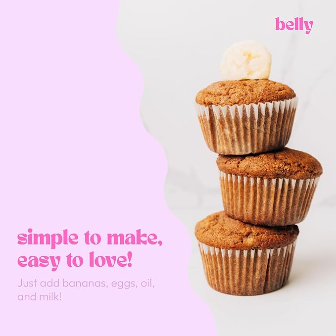 Belly Banana Bread Mix with Collagen Protein | High-Protein | Banana Muffin Mix | Grain-Free Dairy-Free Nut-Free | Healthy Snacks For Adults & Kids | Women-Owned Business | 11.3 Ounces | 3 Pack