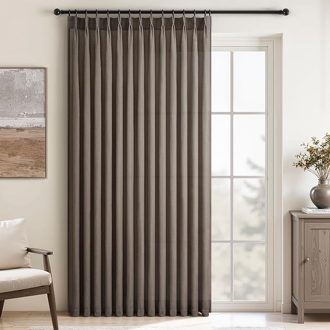 Topfinel 108 Inch Curtains 1 Panels Set, One Packs Pinch Pleat Back Tab Dark by Topfinel