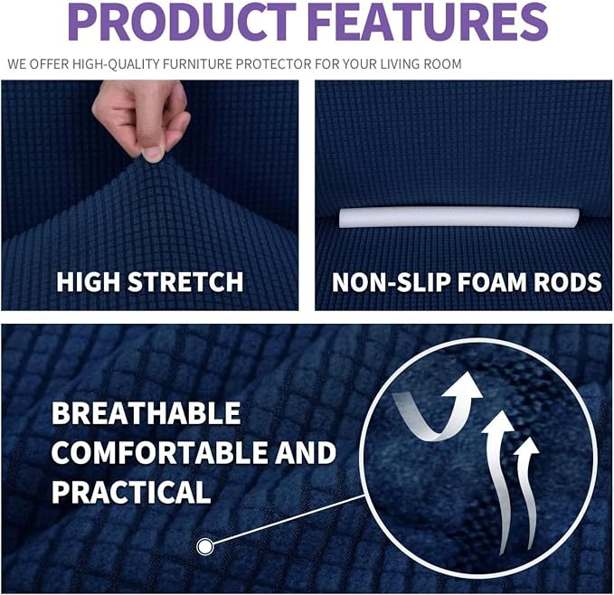 ZNSAYOTX Super Stretch Couch Cover Love Seat Sofa Covers - Image 4