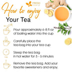 FreshDrinkUS, Premium 35 Tulsi Lemon Ginger Tea Bags, 100% Natural & Pure from Tulsi Holy Basil Leaves, Lemon and Ginger. Made with Natural Material Tea Bags. No Sugar, No Caffeine, Vegan.