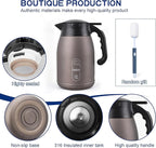 Thermal Coffee Carafe 56oz Large Capacity,Double-Walled Vacuum Insulated Stainless Steel Coffee Pot & Hot Beverage Server,BPA-Free,Keeps Hot Coffee Warm for Hours,Leak-Proof Design（Oatmeal）