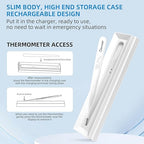 Berrcom Rechargeable Digital Thermometer for Adults and Kids, Medical-Grade Accurate Thermometers with LED Display, Fever Alarm, Fast Reading, Portable