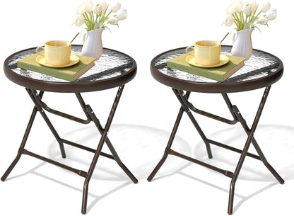 2 Pieces Outdoor Side Table by Enjoymyhome