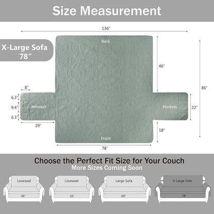 Soft Sage Quilted Couch Cover - Image 7