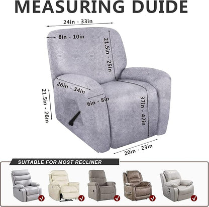 ANARACHON Recliner Chair Covers Leather Like, 4 Pieces Recliner Cover - Image 3