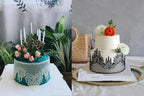 Embossing Lace Fondant Molds, Multi Circle Flowers Lace Mat Wedding Cake Decoration Tool, Rattan Shaped Cupcake Mat Silicone Molds Set of 2
