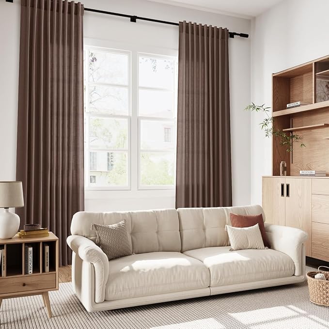 Cappuccino Linen Curtains 80 Inch Length - Image 5