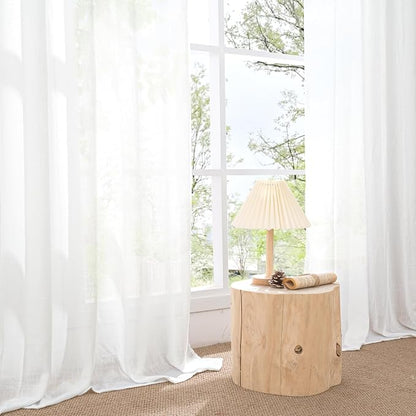 BGment White Linen Curtains 48 Inch Length - Image 8