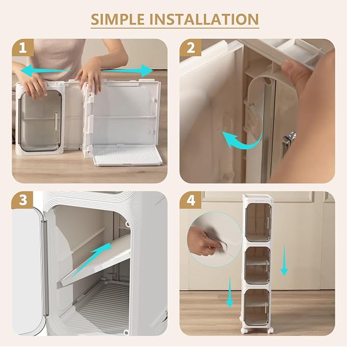 5-Tier Tall Narrow Storage Cabinet, Slim Bathroom Storage Cabinet - Image 7