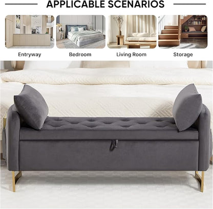 48" End of Bed Bench, Modern Storage Benches - Image 4
