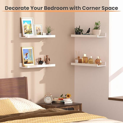 upsimples Floating Shelves for Wall, Wall Shelves for Decor Storage Set of 6 - Image 5