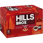 Hills Bros Single Serve Coffee Pods,Gourmet, Medium Roast, 12 Count-Keurig Compatible, Roasted Arabica Coffee, Smooth, Balanced Coffee, Subtle Chocolate Flavor