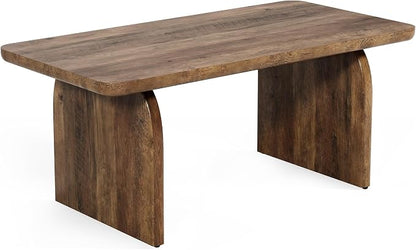 LITTLE TREE Farmhouse Coffee Table, 47 Inches Wooden Center Tables - Image 10