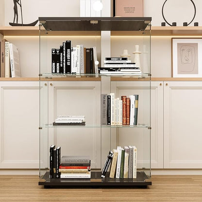 FLYMUHJIA Glass Display Corner Cabinets Storage - Image 3