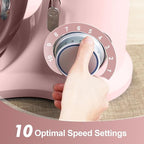 Kitchen in the box 7QT 900W 10-Speed Stand Mixer, Tilt-Head Kitchen Electric Mixer with Dough Hook, Whisk & Flat Beater(Rose pink)