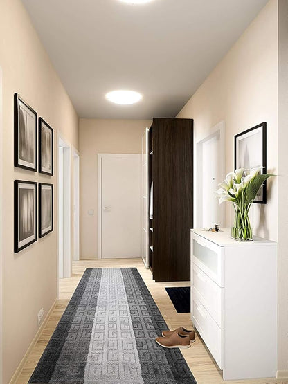 13 Ft Gray Hallway Runner Rug, Non Slip Washable, Kitchen & Entryway | 2'2" x - Image 3