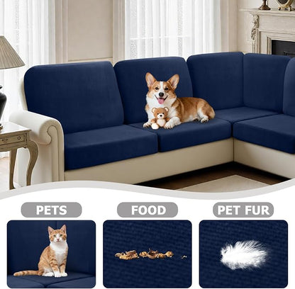 Arfntevss Velvet Corner Sectional Couch Covers Slipcovers L Shape Couch Cushion - Image 4