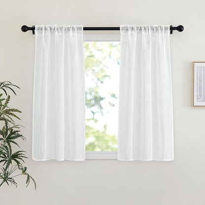NICETOWN White Sheer Curtains 45 inches Long - Image 2